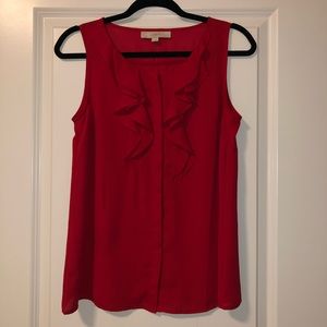 Ann Taylor LOFT red button up shell-S